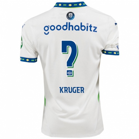 Kandiny Hombre Camiseta Oliver Kruger #0 Blanco Azul Oscuro Equipación Tercera 2024/25 La Camisa Chile