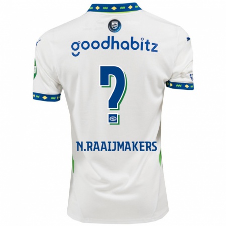 Kandiny Hombre Camiseta Niels Raaijmakers #0 Blanco Azul Oscuro Equipación Tercera 2024/25 La Camisa Chile