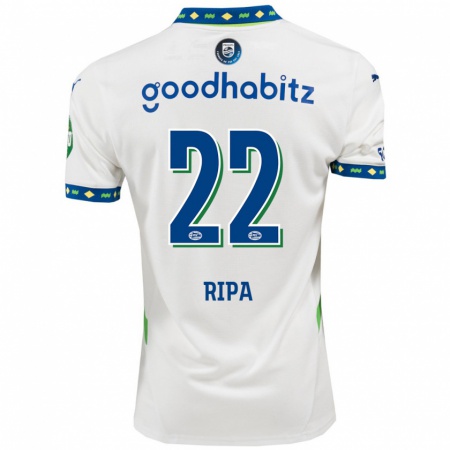 Kandiny Hombre Camiseta Chimera Ripa #22 Blanco Azul Oscuro Equipación Tercera 2024/25 La Camisa Chile