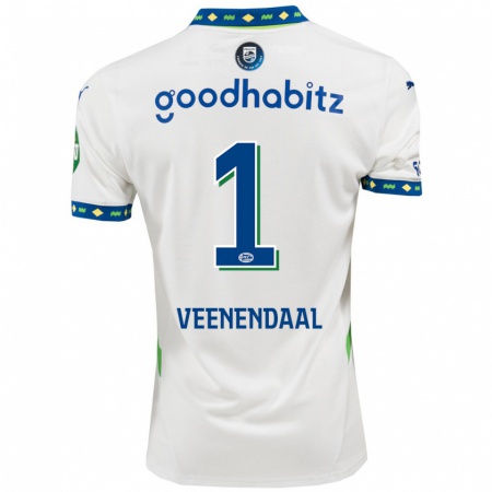 Kandiny Hombre Camiseta Sari Van Veenendaal #1 Blanco Azul Oscuro Equipación Tercera 2024/25 La Camisa Chile