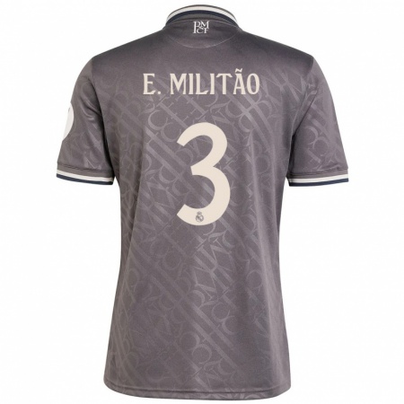 Kandiny Hombre Camiseta Éder Militão #3 Carbón Equipación Tercera 2024/25 La Camisa Chile