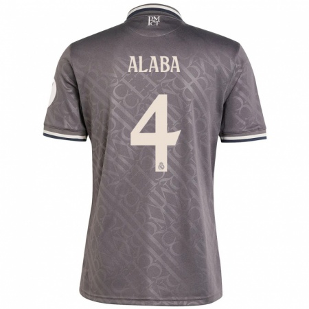 Kandiny Hombre Camiseta David Alaba #4 Carbón Equipación Tercera 2024/25 La Camisa Chile