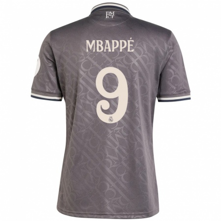 Kandiny Hombre Camiseta Kylian Mbappé #9 Carbón Equipación Tercera 2024/25 La Camisa Chile