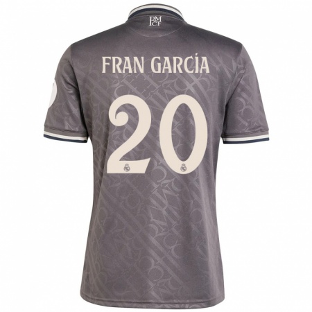 Kandiny Hombre Camiseta Fran García #20 Carbón Equipación Tercera 2024/25 La Camisa Chile