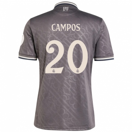 Kandiny Hombre Camiseta Andrés Campos #20 Carbón Equipación Tercera 2024/25 La Camisa Chile