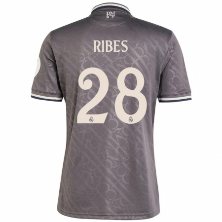 Kandiny Hombre Camiseta Kike Ribes #28 Carbón Equipación Tercera 2024/25 La Camisa Chile