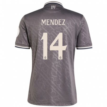 Kandiny Hombre Camiseta María Méndez #14 Carbón Equipación Tercera 2024/25 La Camisa Chile