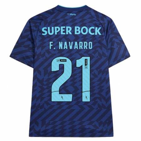 Kandiny Hombre Camiseta Fran Navarro #21 Azul Marino Equipación Tercera 2024/25 La Camisa Chile