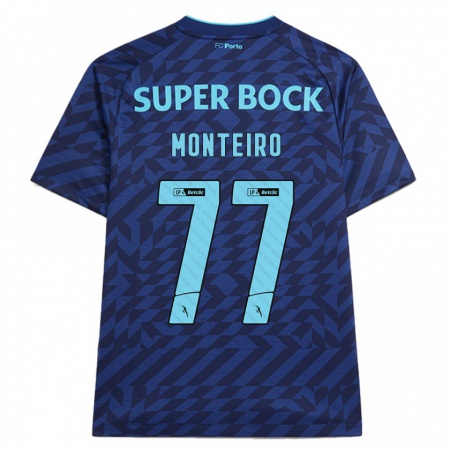 Kandiny Hombre Camiseta Rui Monteiro #77 Azul Marino Equipación Tercera 2024/25 La Camisa Chile