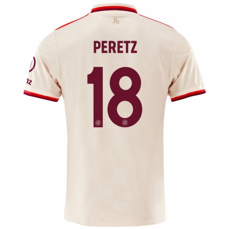 Kandiny Hombre Camiseta Daniel Peretz #18 Lino Equipación Tercera 2024/25 La Camisa Chile