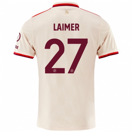 Kandiny Hombre Camiseta Konrad Laimer #27 Lino Equipación Tercera 2024/25 La Camisa Chile