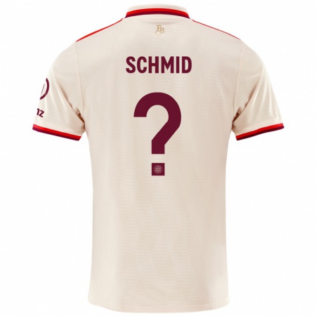 Kandiny Hombre Camiseta Leopold Schmid #0 Lino Equipación Tercera 2024/25 La Camisa Chile