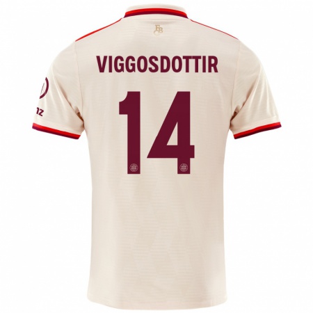 Kandiny Hombre Camiseta Glodis Perla Viggosdottir #14 Lino Equipación Tercera 2024/25 La Camisa Chile