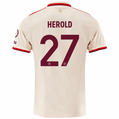 Kandiny Hombre Camiseta David Herold #27 Lino Equipación Tercera 2024/25 La Camisa Chile