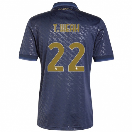 Kandiny Hombre Camiseta Timothy Weah #22 Azul Marino Equipación Tercera 2024/25 La Camisa Chile