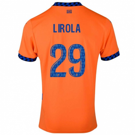 Kandiny Hombre Camiseta Pol Lirola #29 Naranja Azul Oscuro Equipación Tercera 2024/25 La Camisa Chile