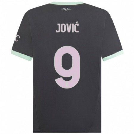 Kandiny Hombre Camiseta Luka Jović #9 Gris Equipación Tercera 2024/25 La Camisa Chile