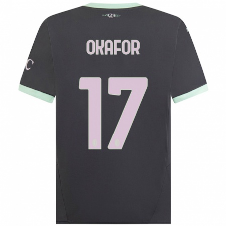 Kandiny Hombre Camiseta Noah Okafor #17 Gris Equipación Tercera 2024/25 La Camisa Chile