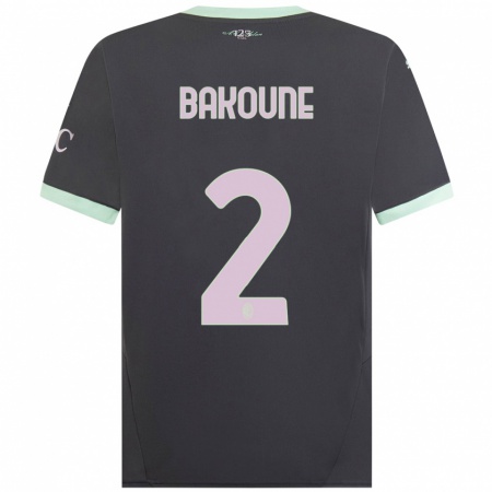 Kandiny Hombre Camiseta Adam Bakoune #2 Gris Equipación Tercera 2024/25 La Camisa Chile