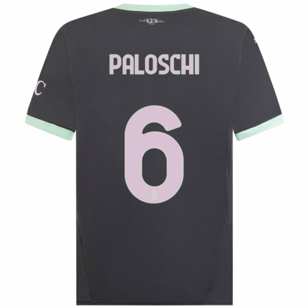 Kandiny Hombre Camiseta Dorian Paloschi #6 Gris Equipación Tercera 2024/25 La Camisa Chile