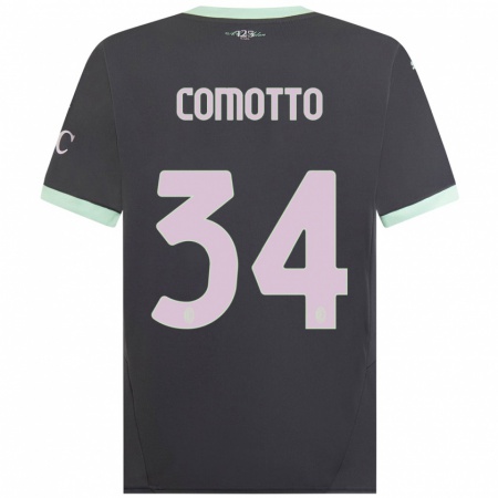 Kandiny Hombre Camiseta Christian Comotto #34 Gris Equipación Tercera 2024/25 La Camisa Chile