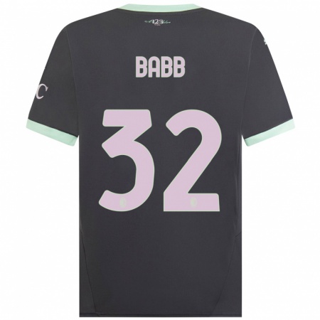 Kandiny Hombre Camiseta Selena Babb #32 Gris Equipación Tercera 2024/25 La Camisa Chile