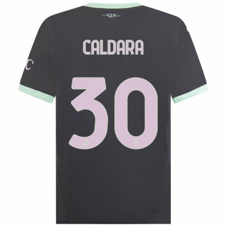 Kandiny Hombre Camiseta Mattia Caldara #30 Gris Equipación Tercera 2024/25 La Camisa Chile