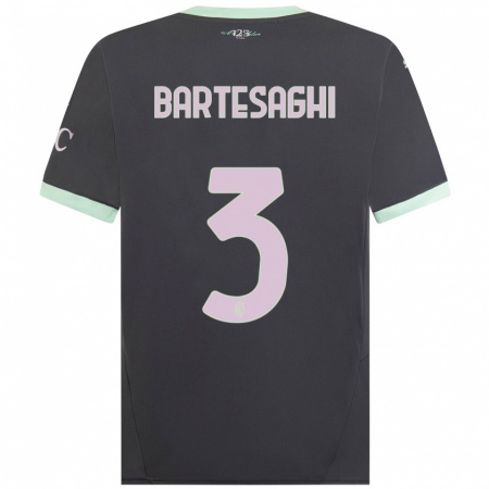 Kandiny Hombre Camiseta Davide Bartesaghi #3 Gris Equipación Tercera 2024/25 La Camisa Chile