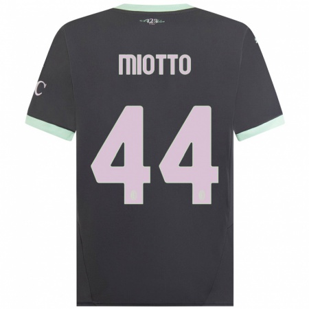 Kandiny Hombre Camiseta Giorgia Miotto #44 Gris Equipación Tercera 2024/25 La Camisa Chile