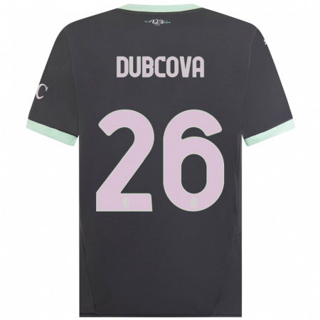 Kandiny Hombre Camiseta Michaela Dubcova #26 Gris Equipación Tercera 2024/25 La Camisa Chile