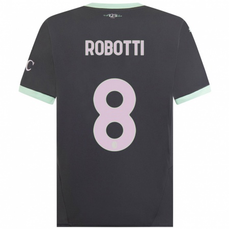 Kandiny Hombre Camiseta Giovanni Robotti #8 Gris Equipación Tercera 2024/25 La Camisa Chile