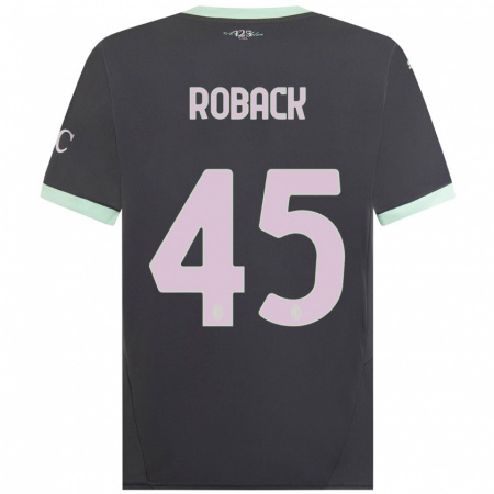 Kandiny Hombre Camiseta Emil Roback #45 Gris Equipación Tercera 2024/25 La Camisa Chile