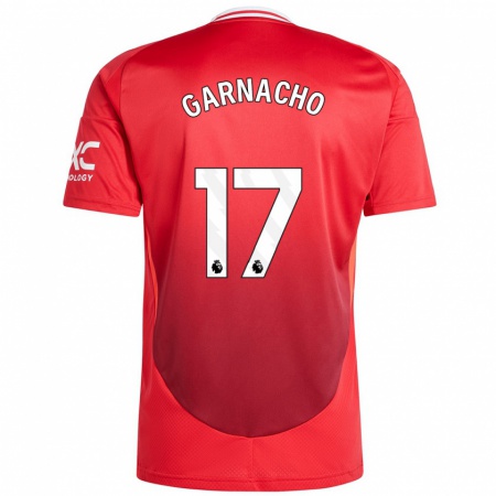 Kandiny Mujer Camiseta Alejandro Garnacho #17 Rojo Brillante 1ª Equipación 2024/25 La Camisa Chile