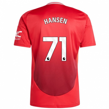 Kandiny Mujer Camiseta Isak Hansen-Aaroen #71 Rojo Brillante 1ª Equipación 2024/25 La Camisa Chile