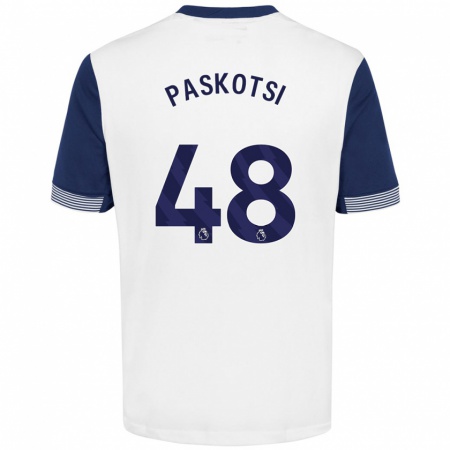 Kandiny Mujer Camiseta Maksim Paskotsi #48 Blanco Azul 1ª Equipación 2024/25 La Camisa Chile