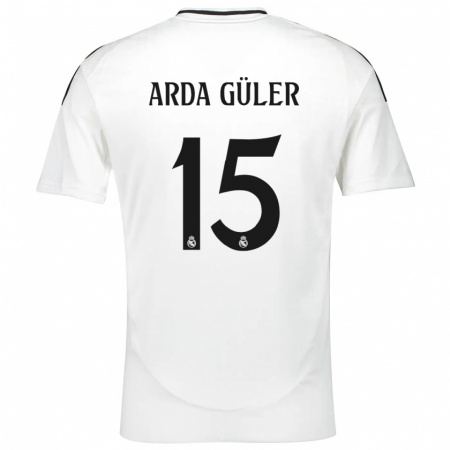 Kandiny Mujer Camiseta Arda Güler #15 Blanco 1ª Equipación 2024/25 La Camisa Chile