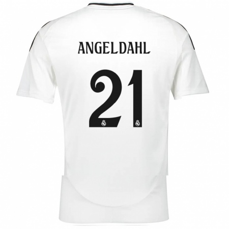 Kandiny Mujer Camiseta Filippa Angeldahl #21 Blanco 1ª Equipación 2024/25 La Camisa Chile