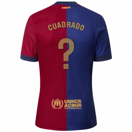 Kandiny Mujer Camiseta Adrián Cuadrado #0 Azul Rojo 1ª Equipación 2024/25 La Camisa Chile