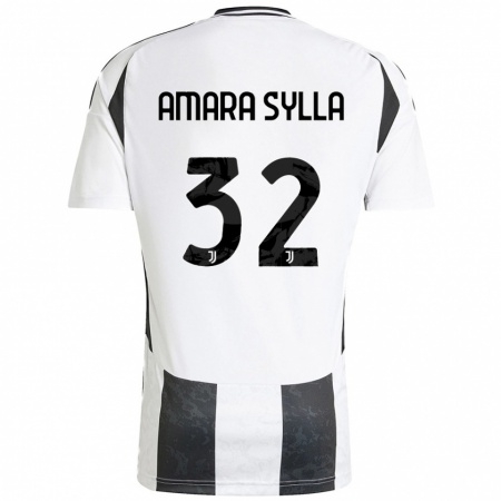 Kandiny Mujer Camiseta Idris Amara Sylla #32 Blanco Negro 1ª Equipación 2024/25 La Camisa Chile