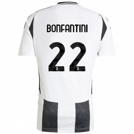 Kandiny Mujer Camiseta Agnese Bonfantini #22 Blanco Negro 1ª Equipación 2024/25 La Camisa Chile