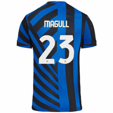 Kandiny Mujer Camiseta Lina Magull #23 Azul Negro 1ª Equipación 2024/25 La Camisa Chile