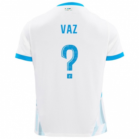 Kandiny Mujer Camiseta Robinio Vaz #0 Blanco Azul Cielo 1ª Equipación 2024/25 La Camisa Chile