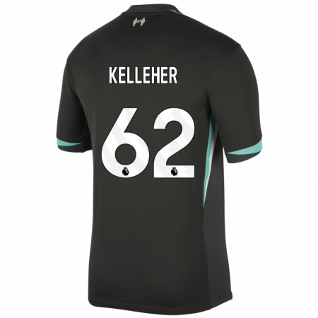 Kandiny Mujer Camiseta Caoimhín Kelleher #62 Negro Antracita Blanco 2ª Equipación 2024/25 La Camisa Chile