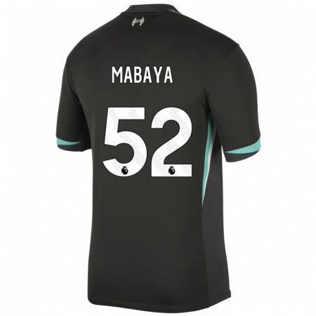 Kandiny Mujer Camiseta Isaac Mabaya #52 Negro Antracita Blanco 2ª Equipación 2024/25 La Camisa Chile