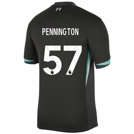 Kandiny Mujer Camiseta Cody Pennington #57 Negro Antracita Blanco 2ª Equipación 2024/25 La Camisa Chile