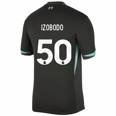 Kandiny Mujer Camiseta Elijah Izobodo John #50 Negro Antracita Blanco 2ª Equipación 2024/25 La Camisa Chile