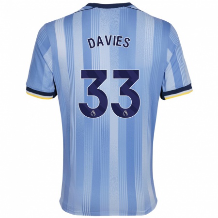 Kandiny Mujer Camiseta Ben Davies #33 Azul Claro 2ª Equipación 2024/25 La Camisa Chile