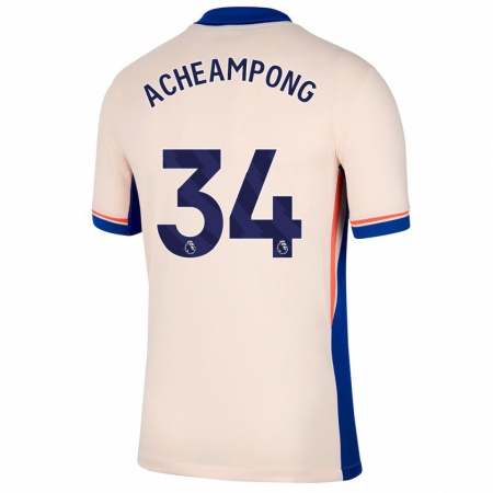 Kandiny Mujer Camiseta Josh Acheampong #34 Beige Claro 2ª Equipación 2024/25 La Camisa Chile