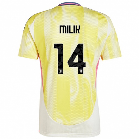 Kandiny Mujer Camiseta Arkadiusz Milik #14 Amarillo Solar 2ª Equipación 2024/25 La Camisa Chile