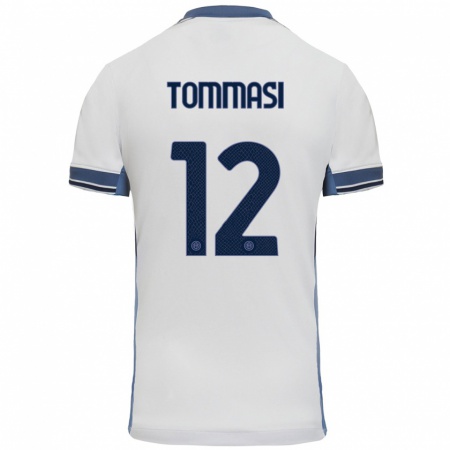 Kandiny Mujer Camiseta Francesco Tommasi #12 Blanco Gris 2ª Equipación 2024/25 La Camisa Chile